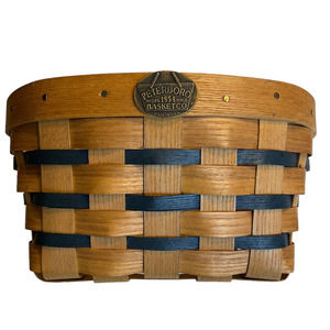 Peterboro Basket Company Woven Natural w/Blue 9x9x5
